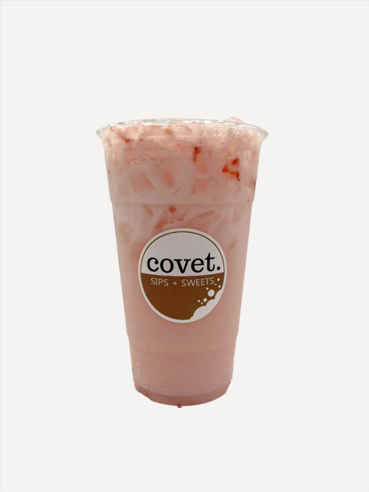 Pink Drink: soda water + strawberry puree + coconut + vanilla + coconut cream