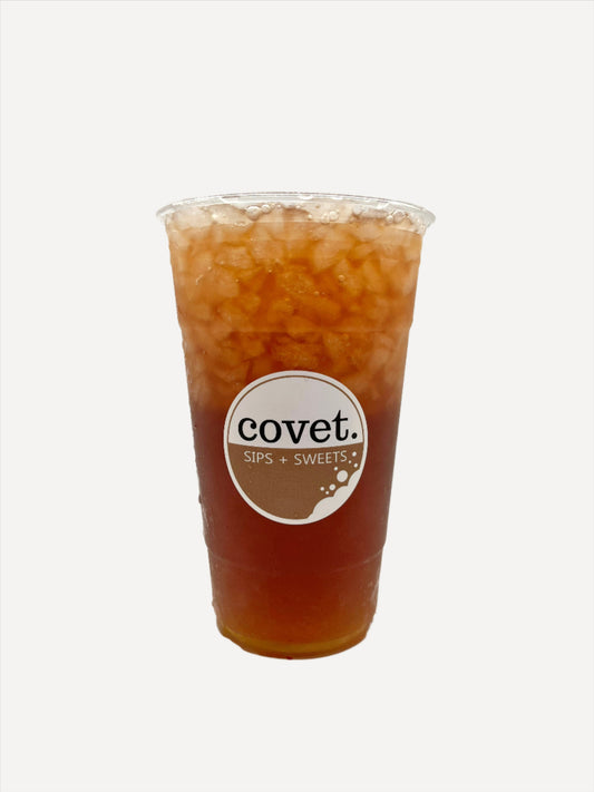 Spill The Tea: iced tea or lemonade + peach + passionfruit + mango